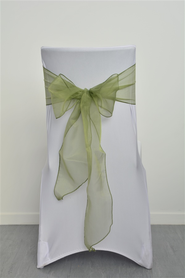 Dark Olive Green Organza Sash