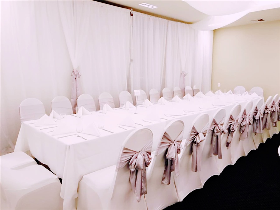 Backdrop Curtains with White Organza and White out Curtains