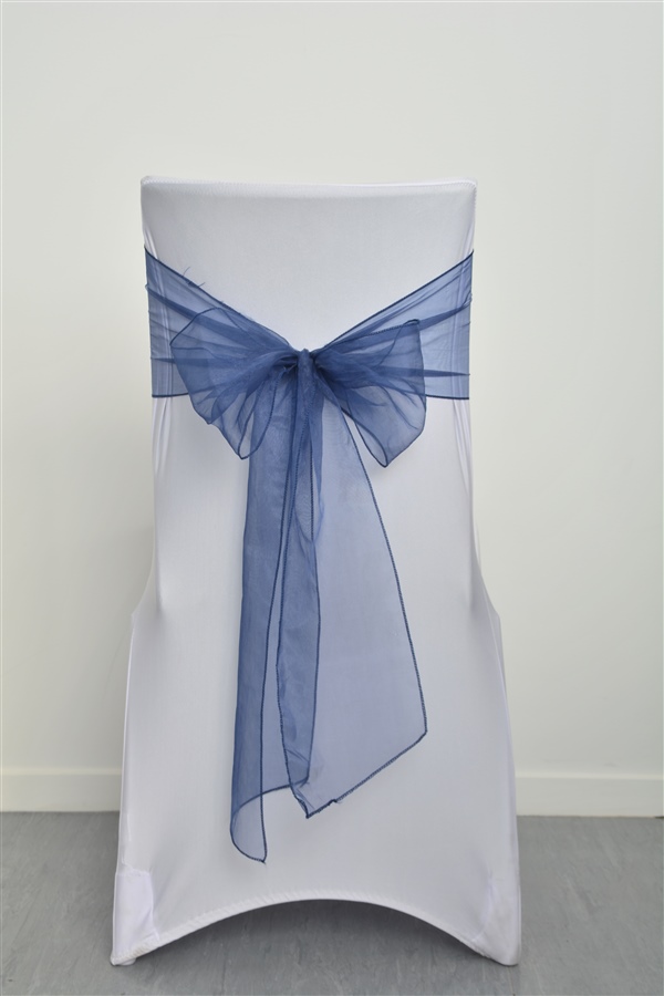 Navy Blue Organza Sash