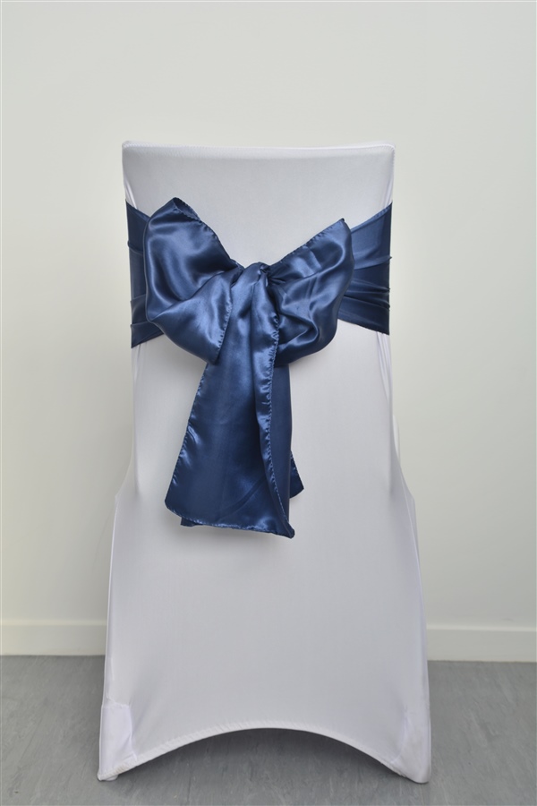Navy Blue Satin Sash