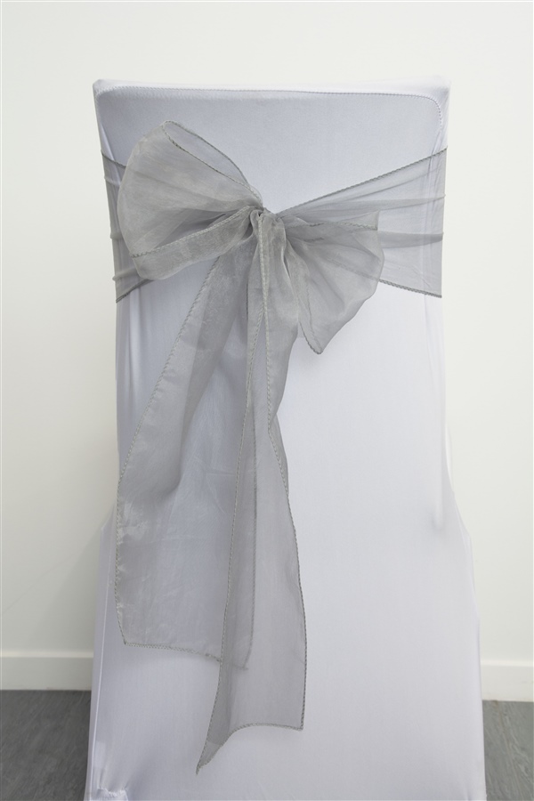 Silver Organza Sash
