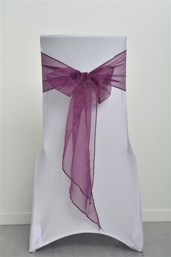 Dark Plum Organza Sash