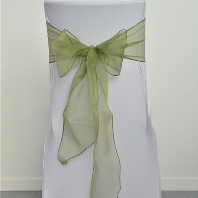 Dark Olive Green Organza Sash