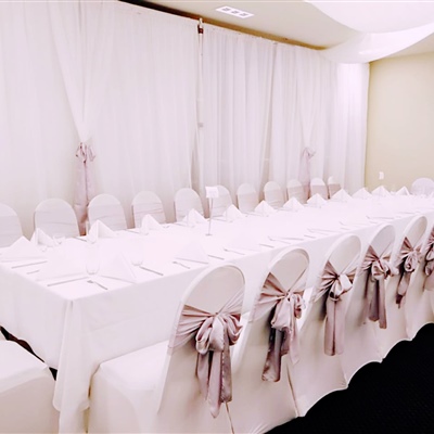 Backdrop Curtains with White Organza and White out Curtains