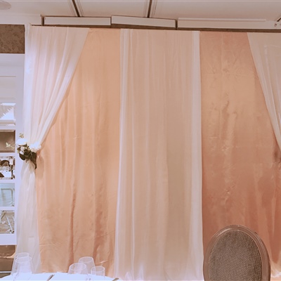 Backdrop Curtains ( Ivory Satin Curtains)