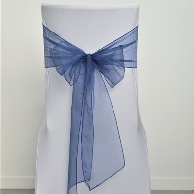 Navy Blue Organza Sash