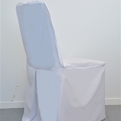 Linen Single Pleat Chair Cover White