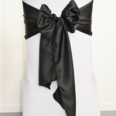 Black Satin Sash