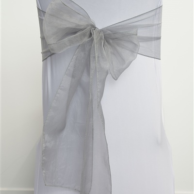 Silver Organza Sash