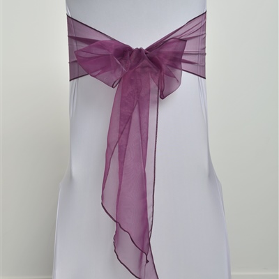 Dark Plum Organza Sash